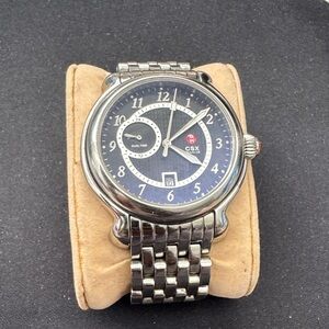 Michele CSX Silver and Black Dual Time Watch gently used no bag or box. Thanks!